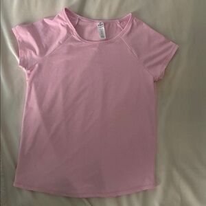 90 Degrees by Reflex Girls size Large 12 Pink Mesh Short Sleeve Top